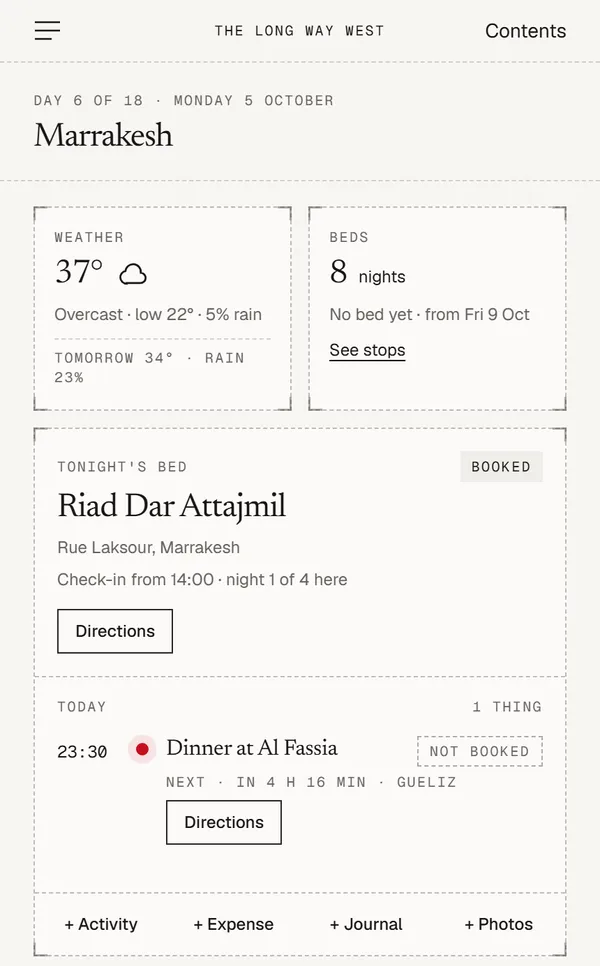 Today on the road: Marrakesh